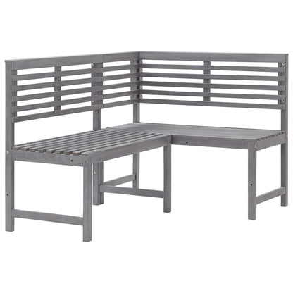 312423 vidaXL Garden Corner Bench Grey 140 cm Solid Acacia Wood 2