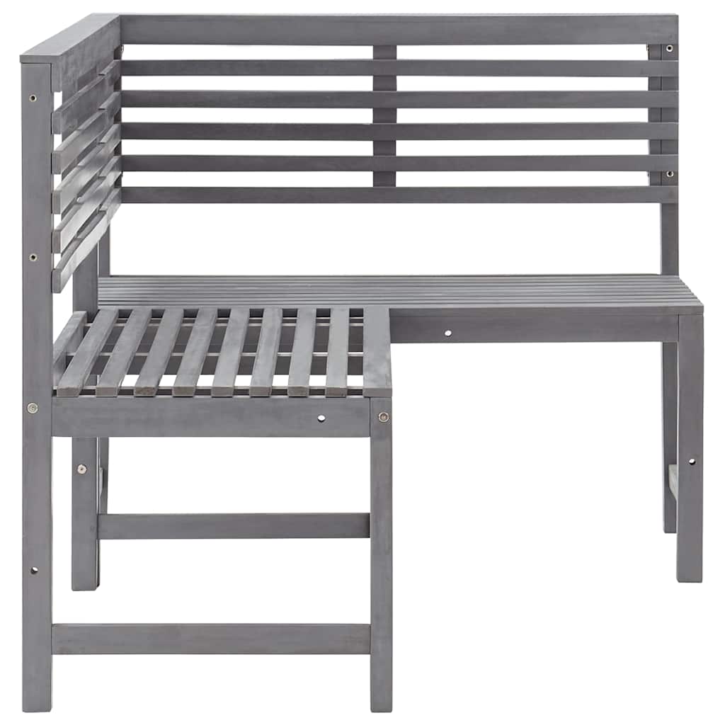 312423 vidaXL Garden Corner Bench Grey 140 cm Solid Acacia Wood 4