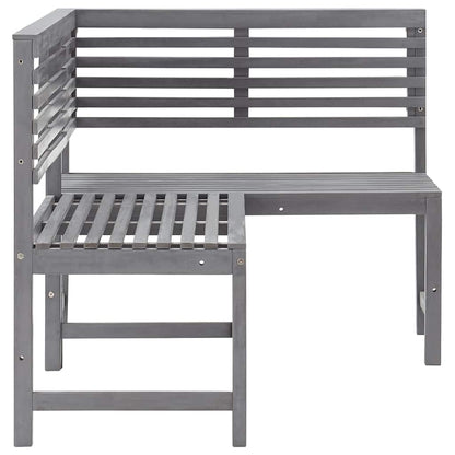 312423 vidaXL Garden Corner Bench Grey 140 cm Solid Acacia Wood 4