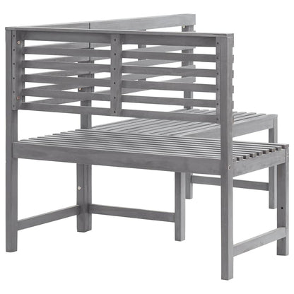 312423 vidaXL Garden Corner Bench Grey 140 cm Solid Acacia Wood 6