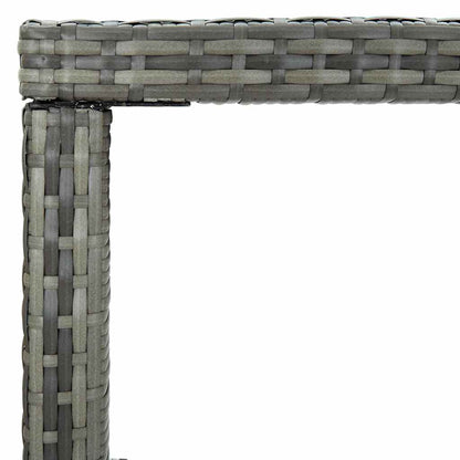 Garden Bar Table Poly Rattan and Glass Grey 130 cm 60 cm