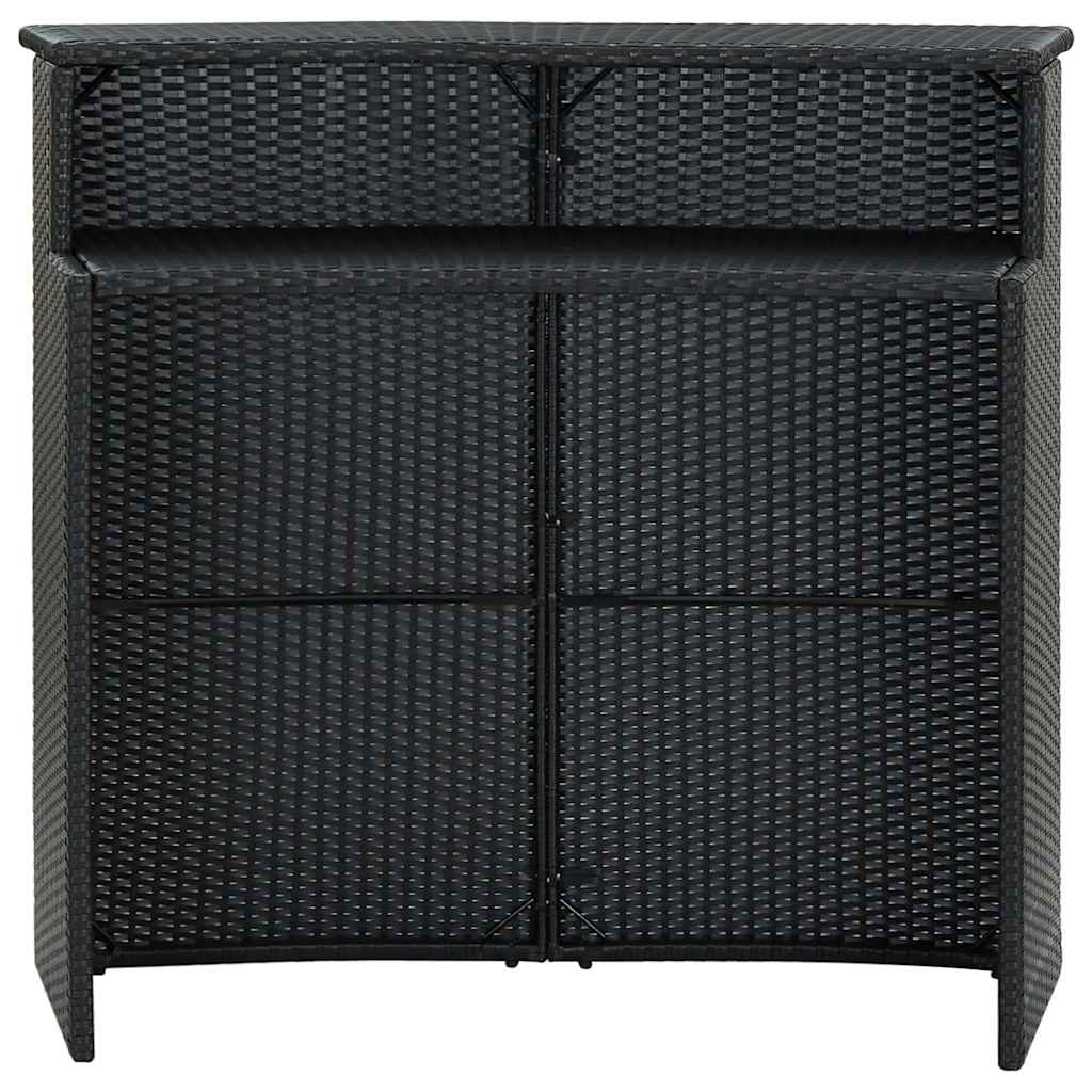 vidaXL Bar Table | Black | PE rattan | Standard |  Tough  | Bar Table 2