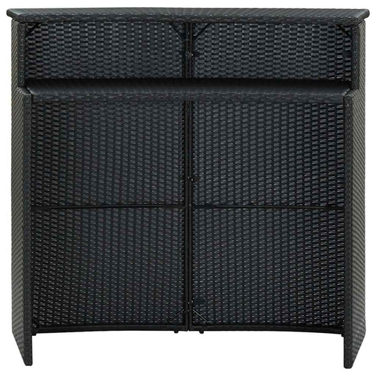 vidaXL Bar Table | Black | PE rattan | Standard |  Tough  | Bar Table 2