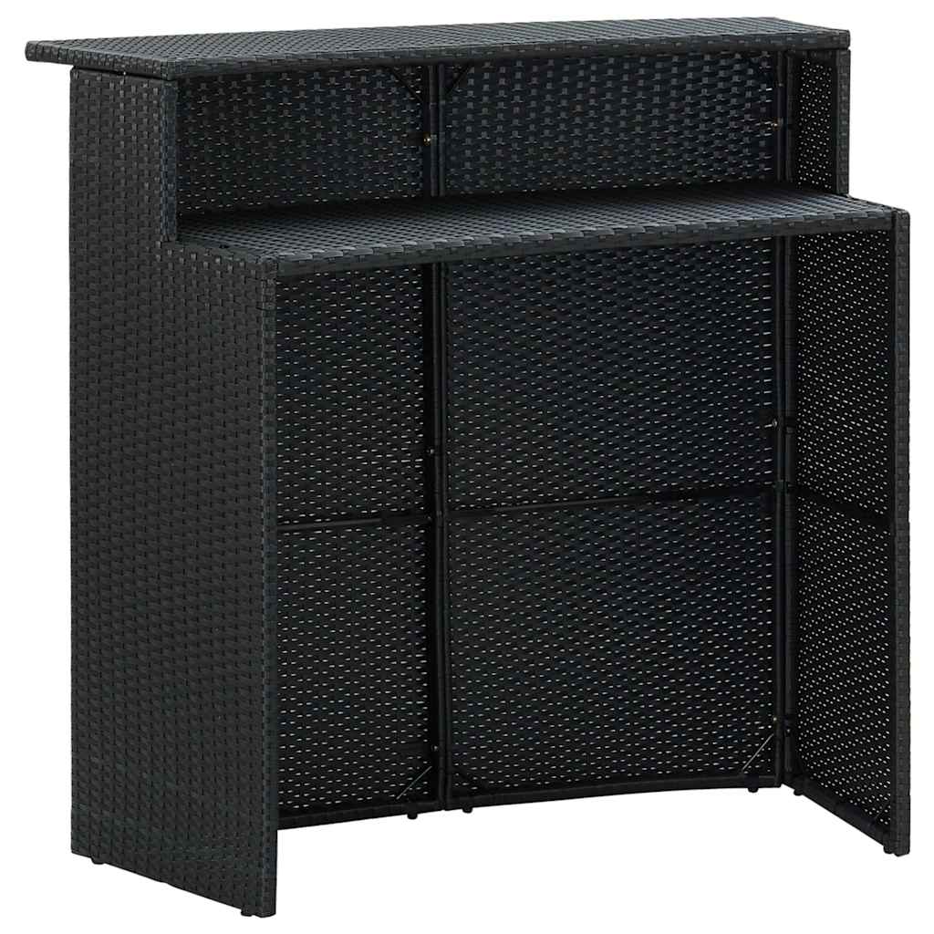 vidaXL Bar Table | Black | PE rattan | Standard |  Tough  | Bar Table 3