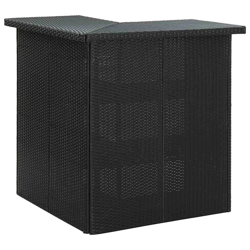 vidaXL Corner Bar Table Black 100x50x105 cm Poly Rattan 1