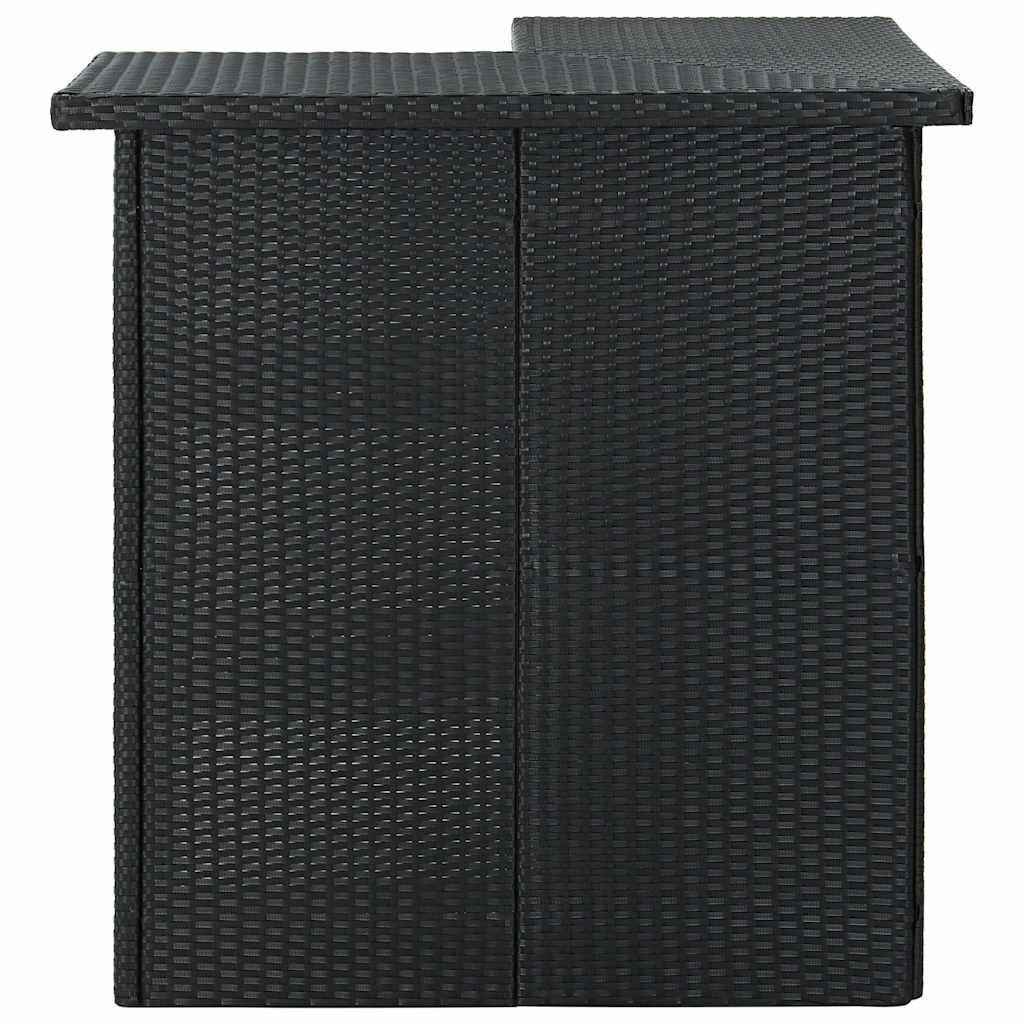 vidaXL Corner Bar Table Black 100x50x105 cm Poly Rattan 2