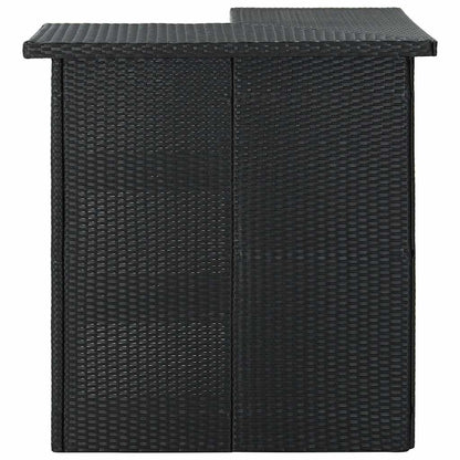 vidaXL Corner Bar Table Black 100x50x105 cm Poly Rattan 2