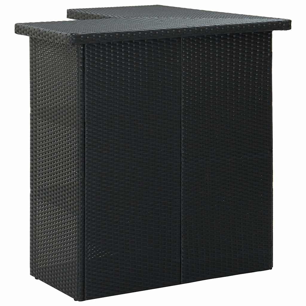 vidaXL Corner Bar Table Black 100x50x105 cm Poly Rattan 3