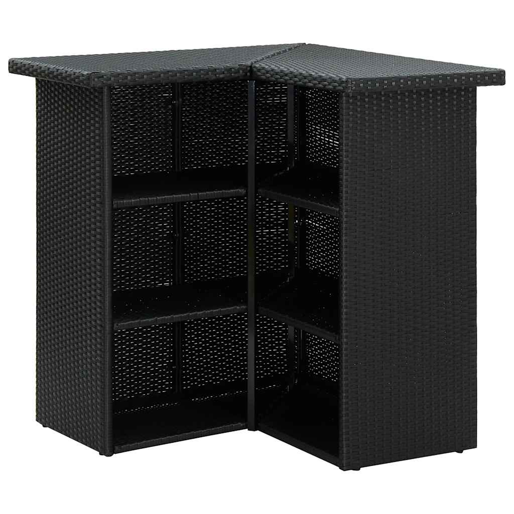vidaXL Corner Bar Table Black 100x50x105 cm Poly Rattan 6