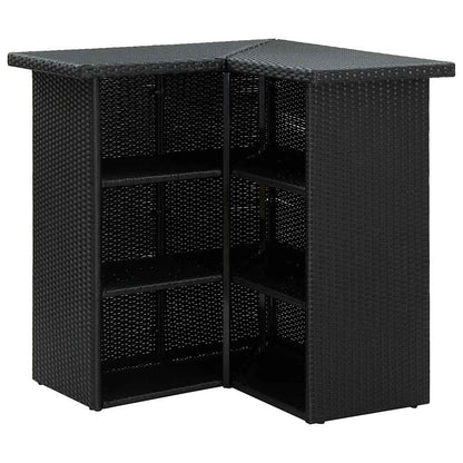 vidaXL Corner Bar Table Black 100x50x105 cm Poly Rattan 6