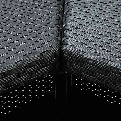 vidaXL Corner Bar Table Black 100x50x105 cm Poly Rattan 4
