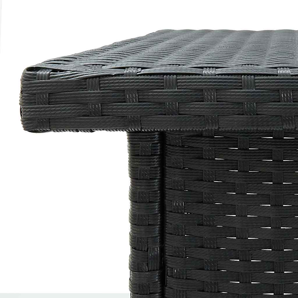vidaXL Corner Bar Table Black 100x50x105 cm Poly Rattan 5