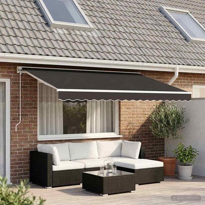 Awning Replacement Fabric 500x350 cm Polyester Drop 3.5 m Width 5 m Anthracite