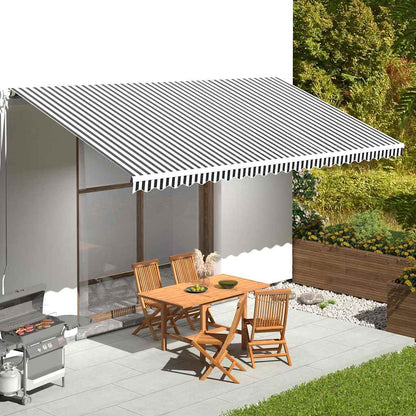 Awning Replacement Fabric 600x300 cm Polyester Drop 3 m Width 6 m Anthracite and white