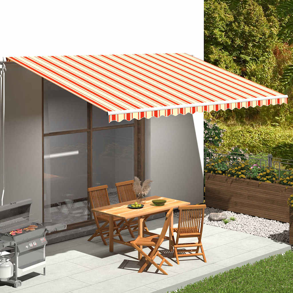 Awning Replacement Fabric 500x300 cm Polyester Drop 3 m Width 5 m Yellow and orange