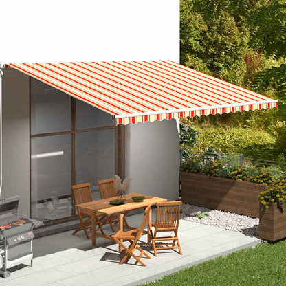Awning Replacement Fabric 500x350 cm Polyester Drop 3.5 m Width 5 m Yellow and orange