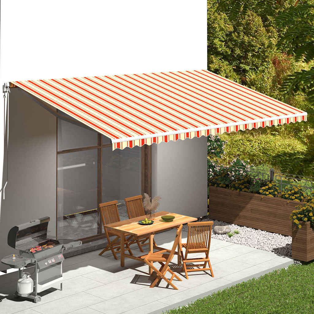 Awning Replacement Fabric 600x300 cm Polyester Drop 3 m Width 6 m Yellow and orange