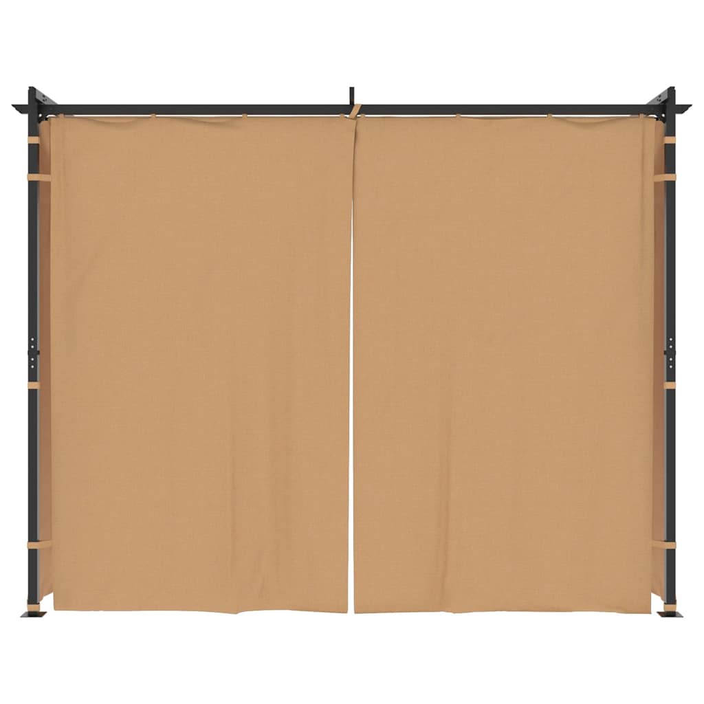Gazebo with Curtains Steel Taupe