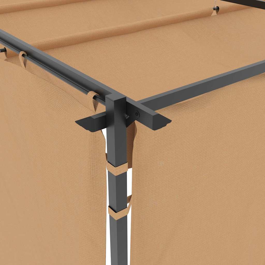 313897 vidaXL Gazebo with Curtains 3x3 m Taupe Steel 6