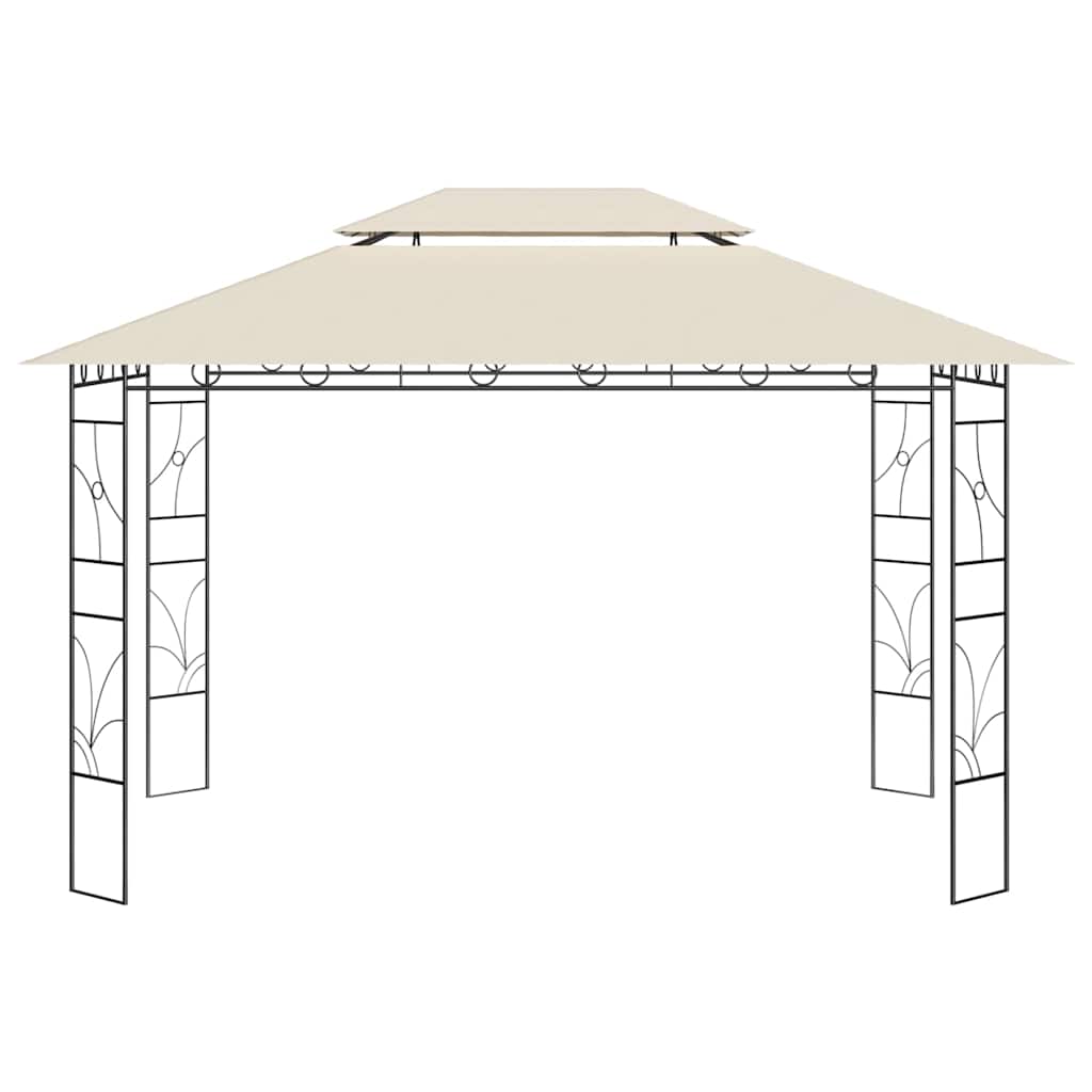 Gazebo 4x3x2,7 m 160 g/m² Cream