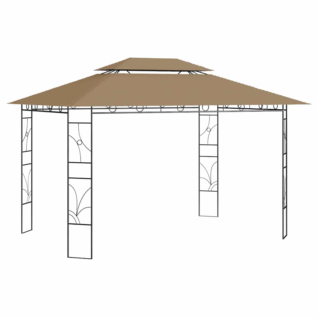 vidaXL Gazebo | Taupe | Steel, fabric (100% polyester) with PA coating 1