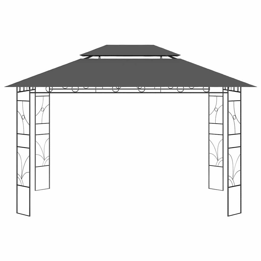vidaXL Gazebo | Anthracite | Steel | Large | Portable | Gazebo | Rectangular 2
