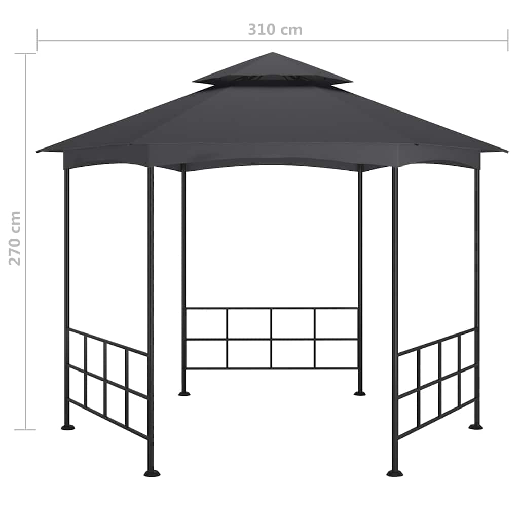 313933 vidaXL Gazebo with Sidewalls 3,1x2,7 m Anthracite 6