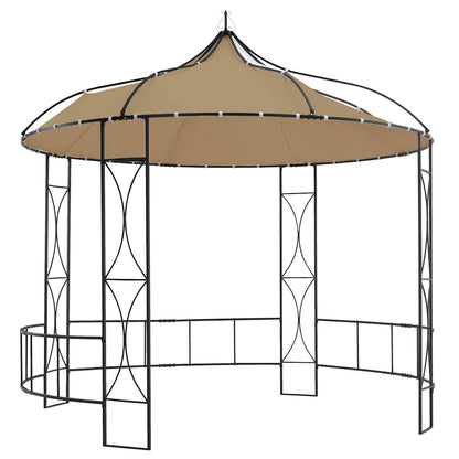315227 vidaXL Gazebo 300x290 cm Taupe Round 1