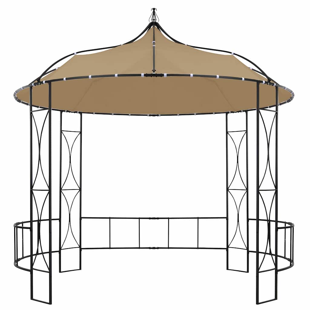 315227 vidaXL Gazebo 300x290 cm Taupe Round 2