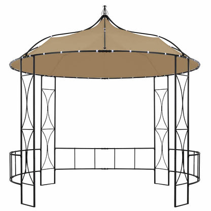 315227 vidaXL Gazebo 300x290 cm Taupe Round 2