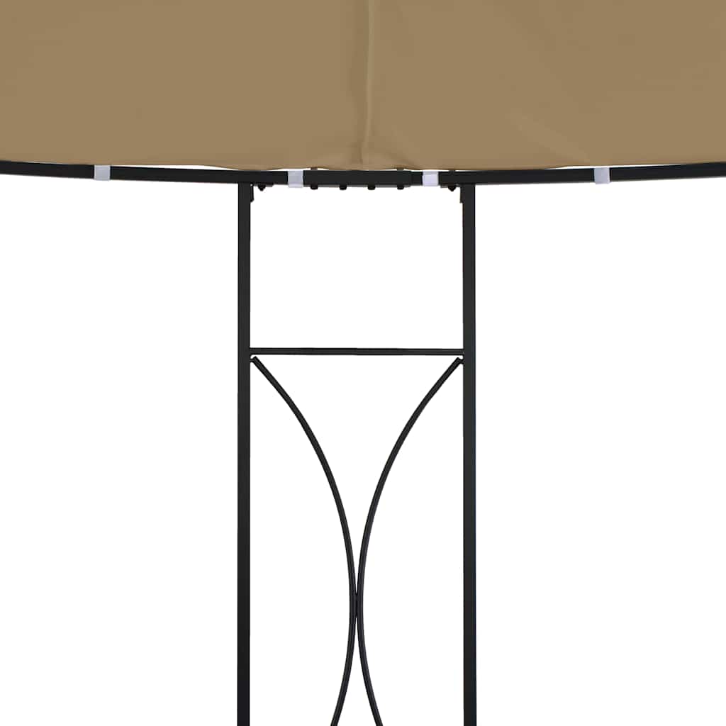 315227 vidaXL Gazebo 300x290 cm Taupe Round 3