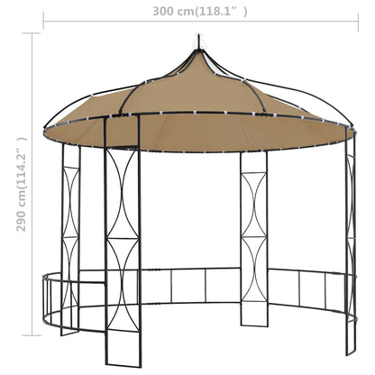 315227 vidaXL Gazebo 300x290 cm Taupe Round 6