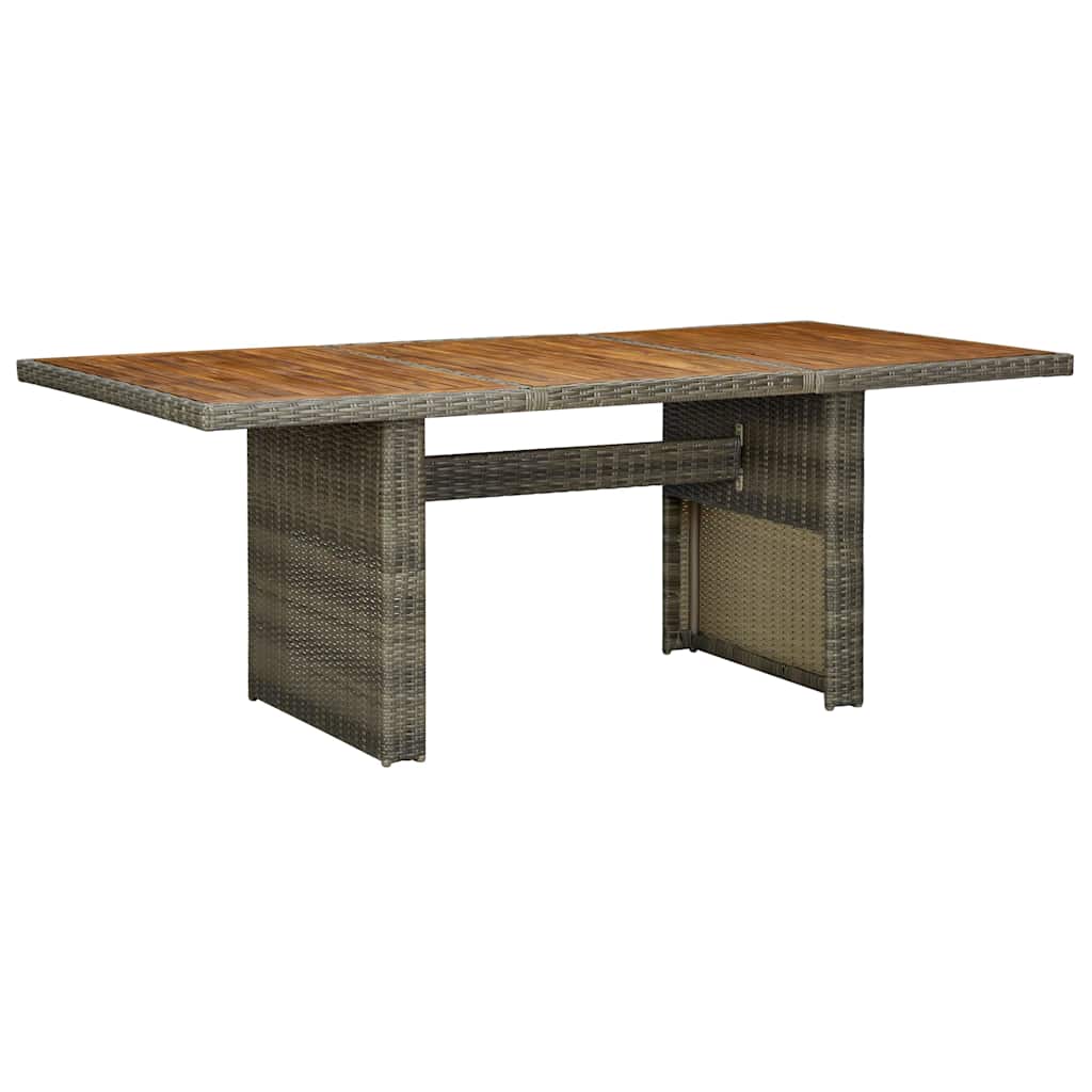313314 vidaXL Garden Table Brown Poly Rattan and Solid Acacia Wood 1