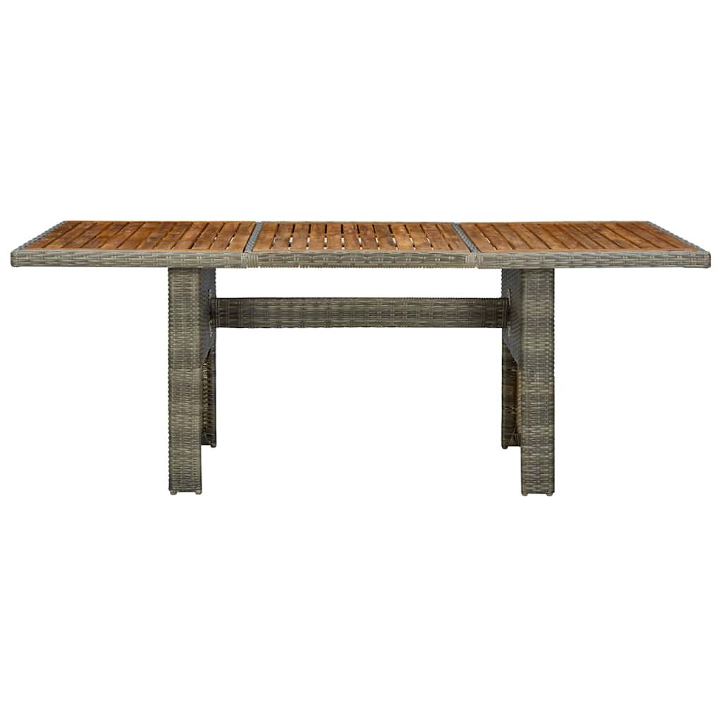 313314 vidaXL Garden Table Brown Poly Rattan and Solid Acacia Wood 2