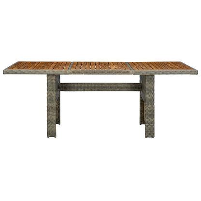 313314 vidaXL Garden Table Brown Poly Rattan and Solid Acacia Wood 2