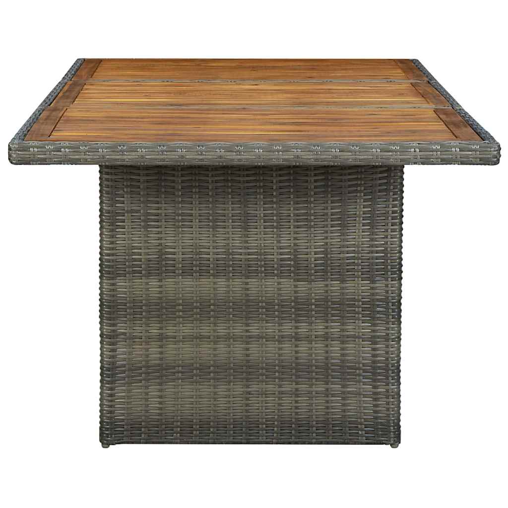 313314 vidaXL Garden Table Brown Poly Rattan and Solid Acacia Wood 3