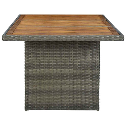 313314 vidaXL Garden Table Brown Poly Rattan and Solid Acacia Wood 3