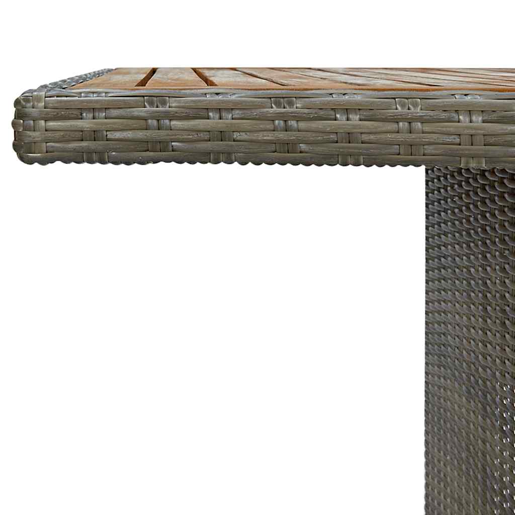 313314 vidaXL Garden Table Brown Poly Rattan and Solid Acacia Wood 4