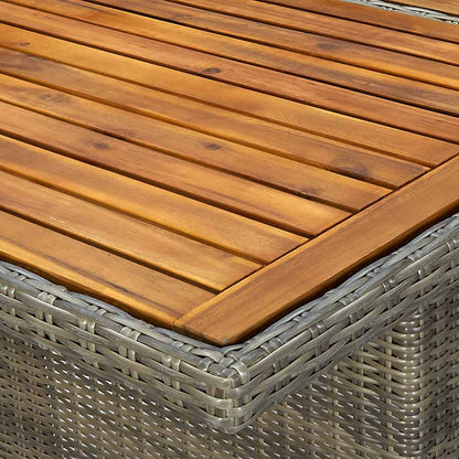 313314 vidaXL Garden Table Brown Poly Rattan and Solid Acacia Wood 5
