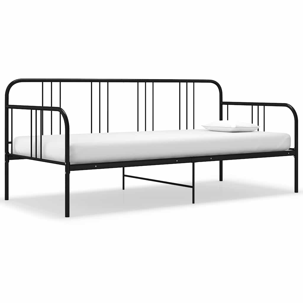 Sofa Bed Frame without Mattress Metal 90x200 cm Black