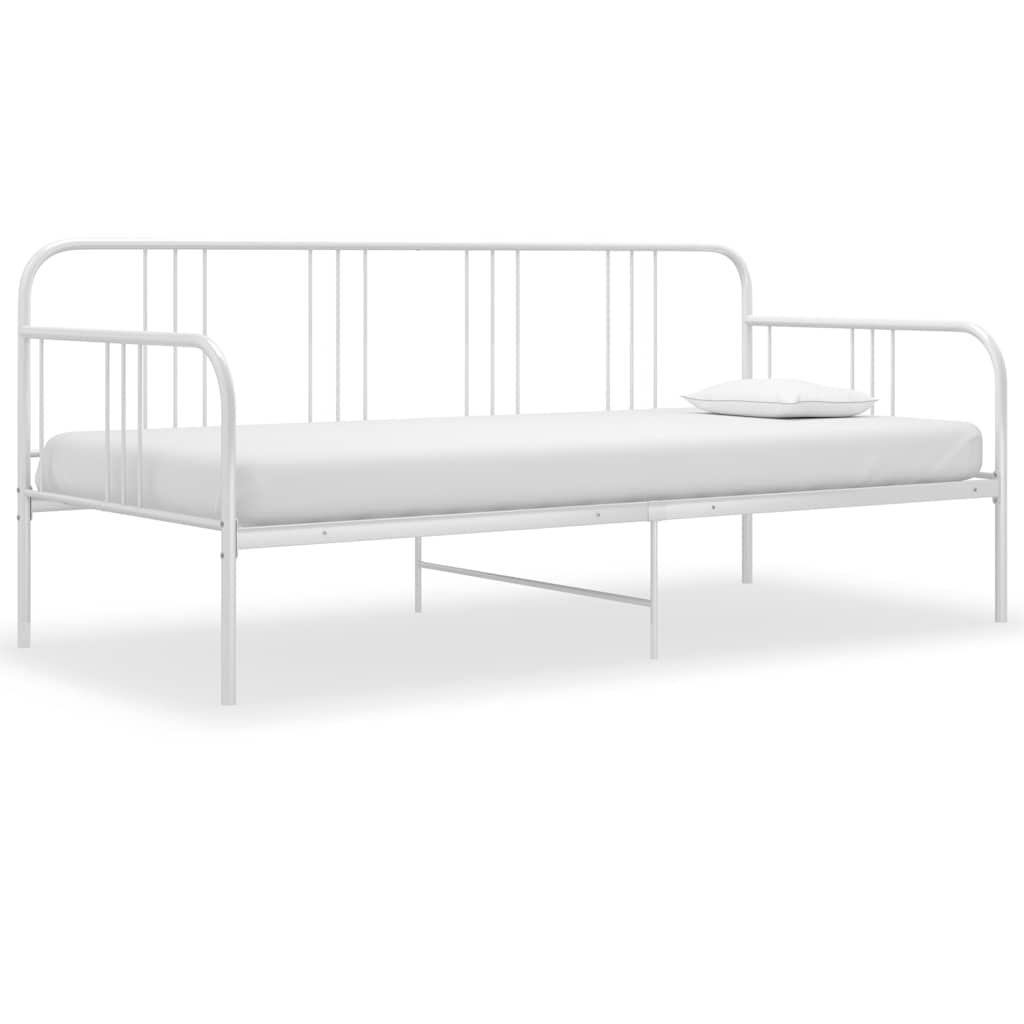 Sofa Bed Frame without Mattress Metal 90x200 cm White