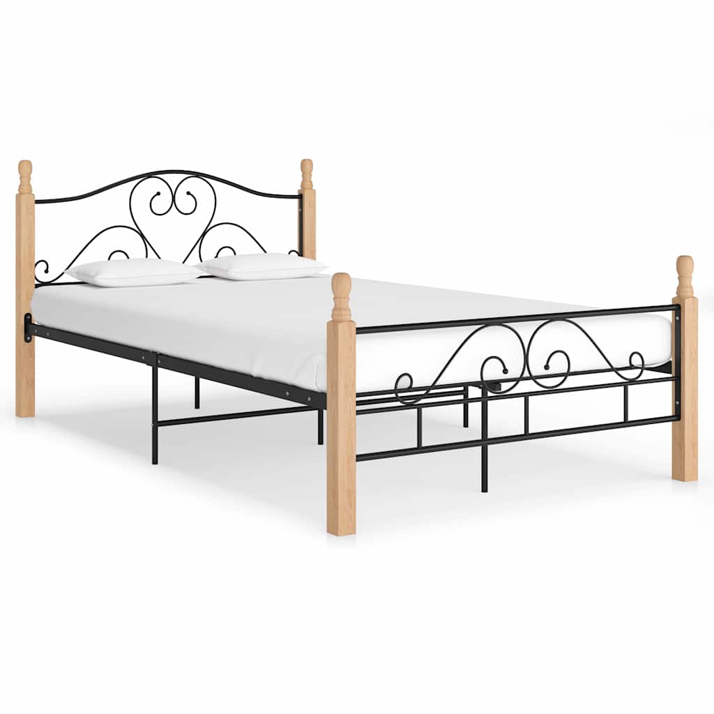 Bed Frame without Mattress Black Metal 120 x 200 cm