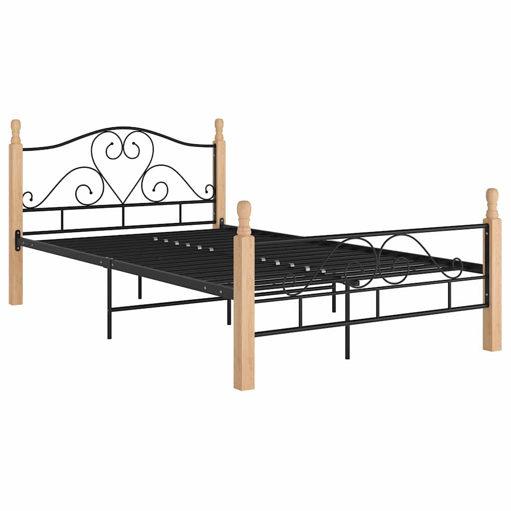 Bed Frame without Mattress Black Metal 120 x 200 cm