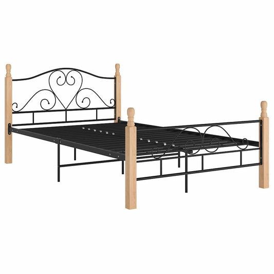 Bed Frame without Mattress Black Metal 120 x 200 cm