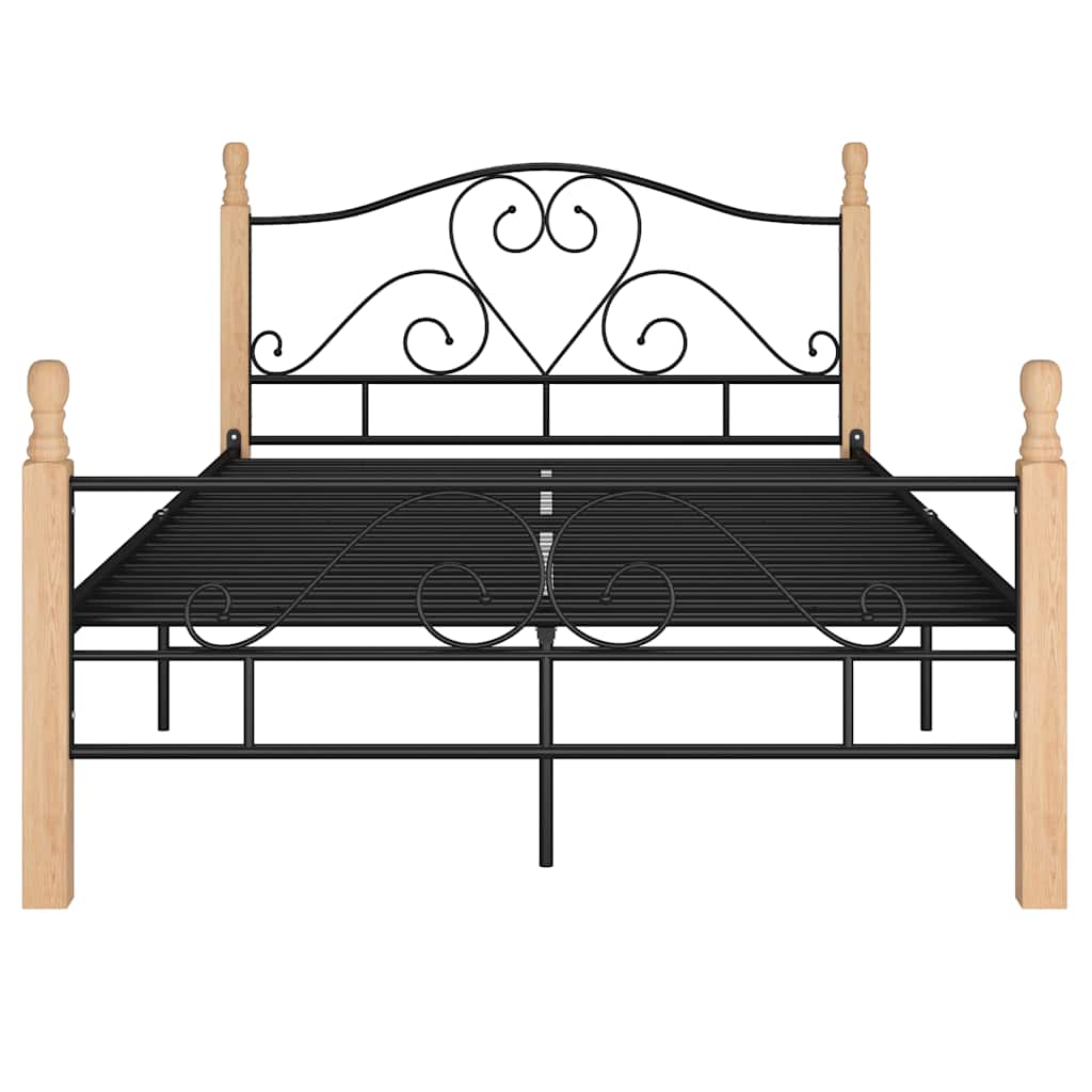 Bed Frame without Mattress Black Metal 120 x 200 cm