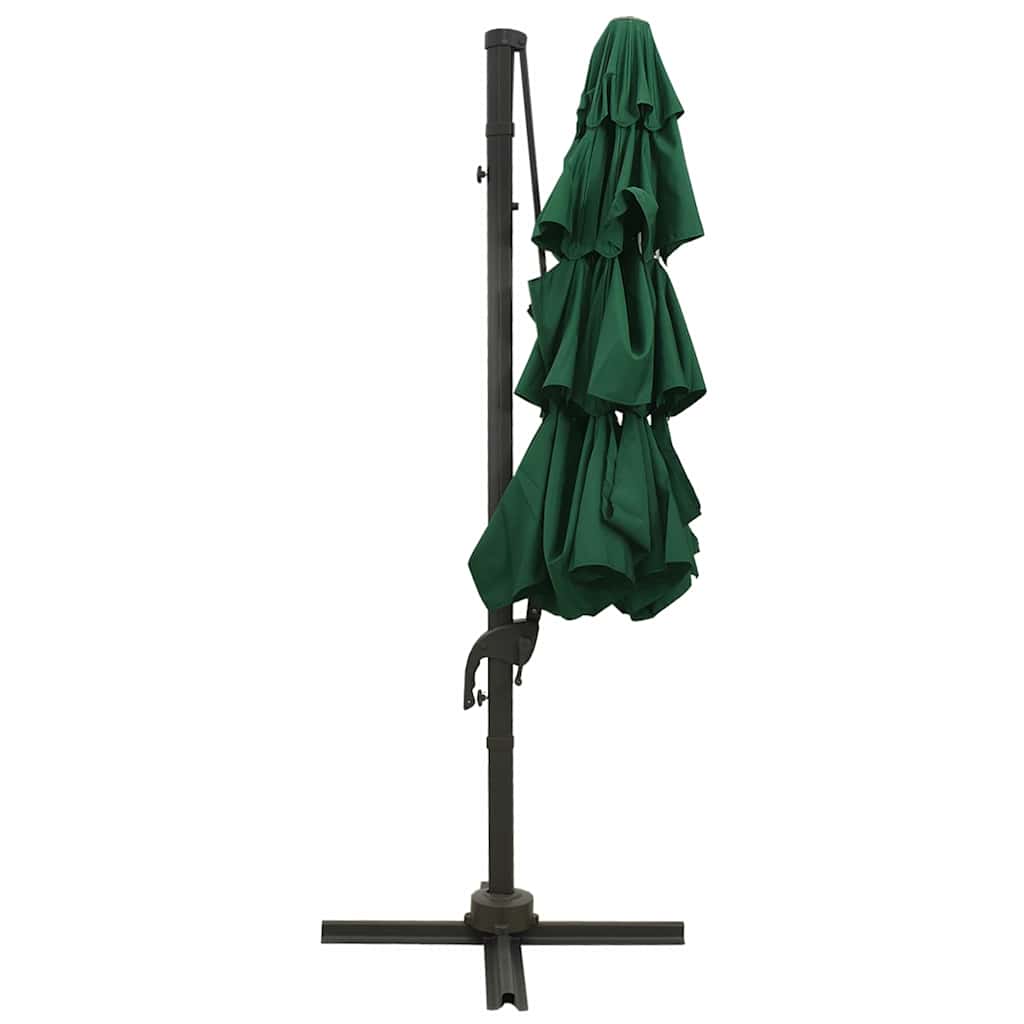 4-Tier Garden Parasol with Aluminium Pole 3x3 m Green