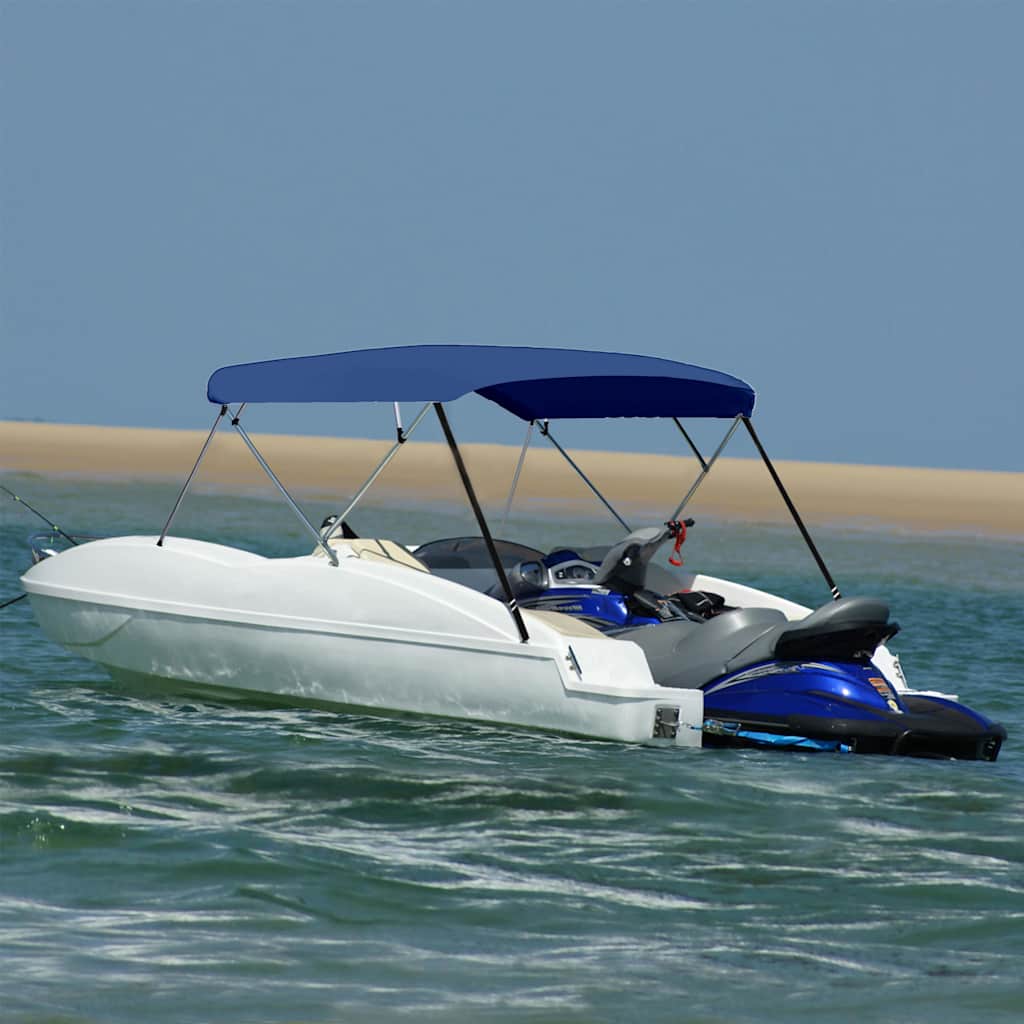 vidaXL 4 Bow Bimini Top Navy Blue 243x(230-244)x137 cm 1