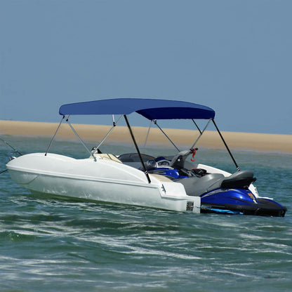 vidaXL 4 Bow Bimini Top Navy Blue 243x(230-244)x137 cm 1