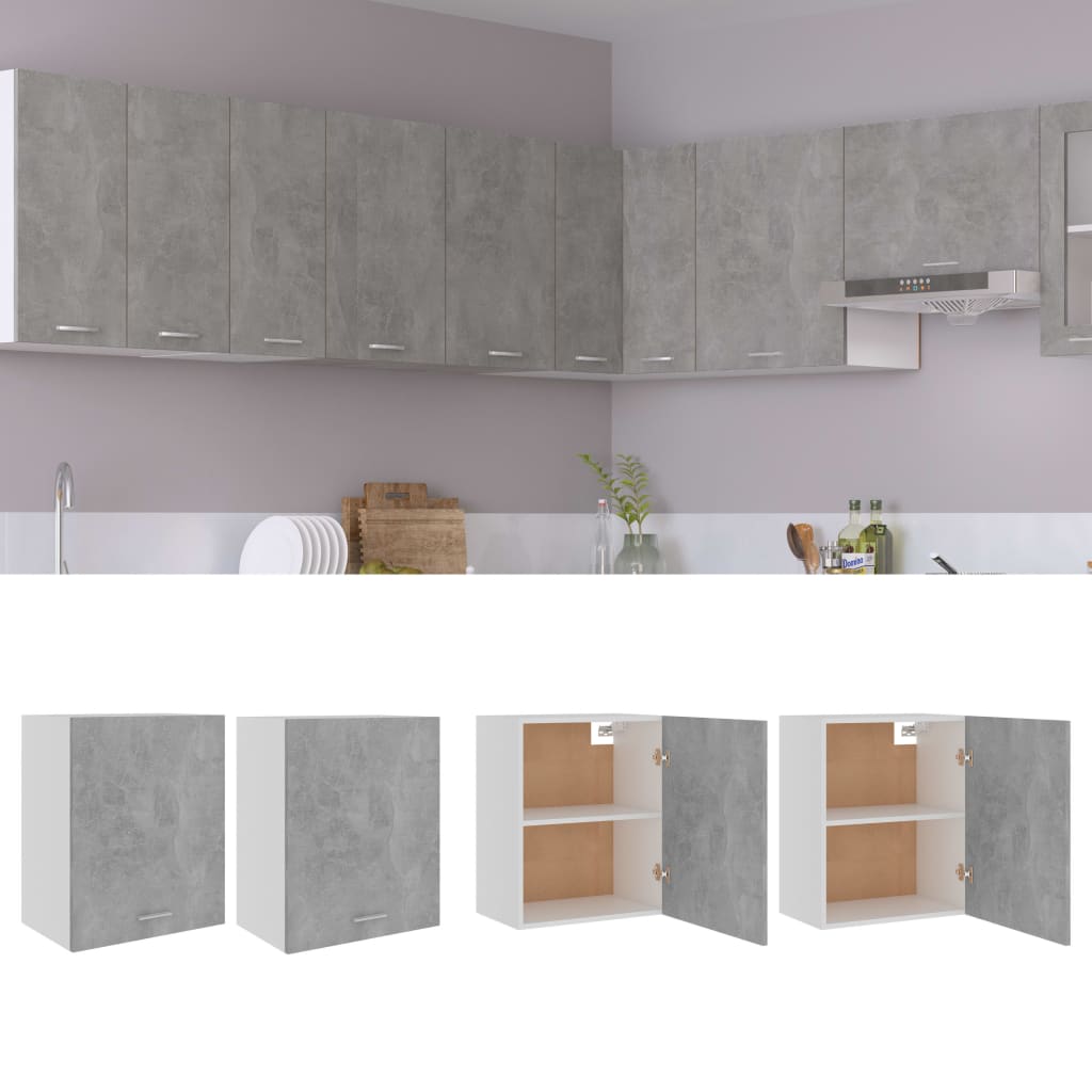 Microwave Cabinet "Lyon" 60x57x207 cm Concrete Grey 2x hanging cabinet (1 door) 50 cm wide 60 cm high