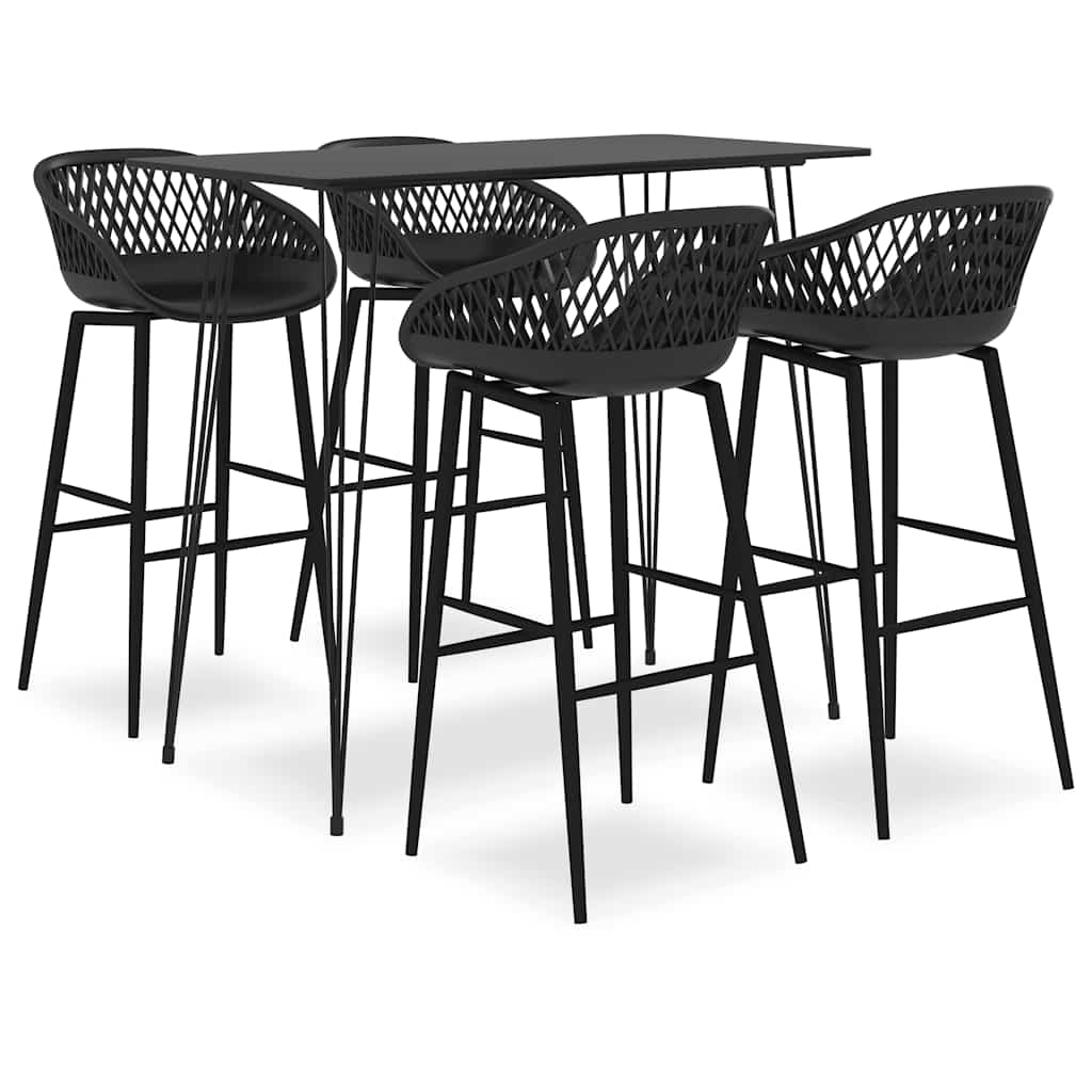 vidaXL 5 Piece Bar Set Black 1